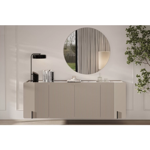 Komoda Malmi 200 cm wisząca - kaszmir / crema bianca / czarny